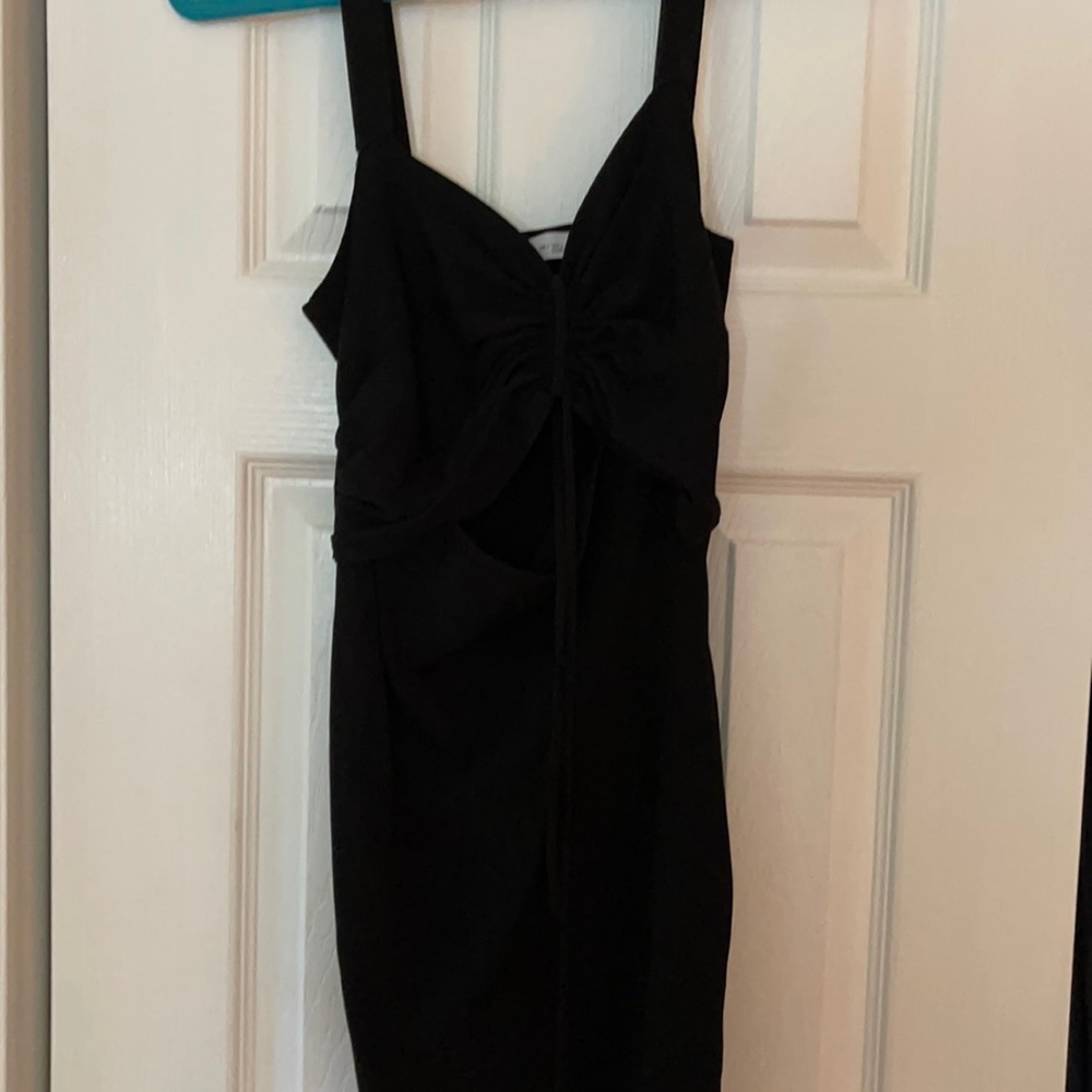 Black zara dress size large. Worn once